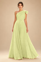A-Line Pleated Chiffon One Shoulder Floor-Length Mother of the Bride & Groom Dresses (SHI22500625)