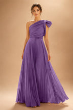 A-Line Pleated Chiffon One Shoulder Floor-Length Mother of the Bride & Groom Dresses (SHI22500625)