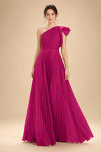 A-Line Pleated Chiffon One Shoulder Floor-Length Mother of the Bride & Groom Dresses (SHI22500625)