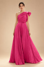 A-Line Pleated Chiffon One Shoulder Floor-Length Mother of the Bride & Groom Dresses (SHI22500625)
