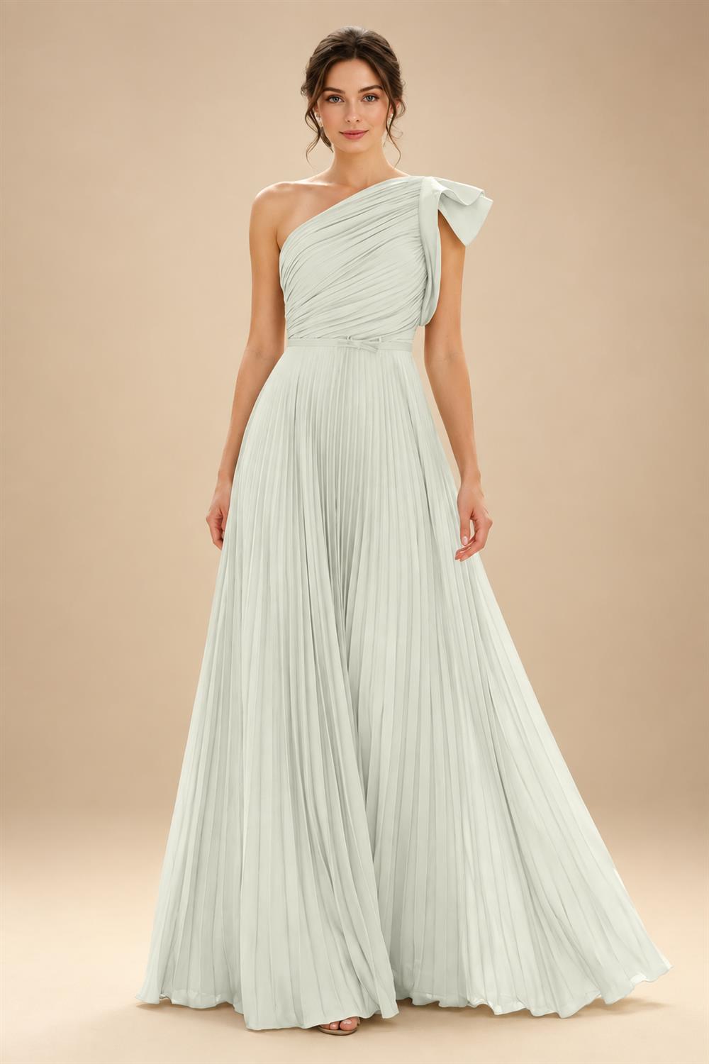 A-Line Pleated Chiffon One Shoulder Floor-Length Mother of the Bride & Groom Dresses (SHI22500625)