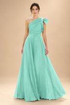 A-Line Pleated Chiffon One Shoulder Floor-Length Mother of the Bride & Groom Dresses (SHI22500625)