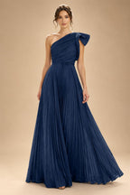 A-Line Pleated Chiffon One Shoulder Floor-Length Mother of the Bride & Groom Dresses (SHI22500625)