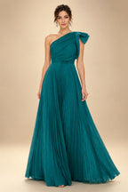 A-Line Pleated Chiffon One Shoulder Floor-Length Mother of the Bride & Groom Dresses (SHI22500625)
