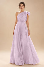 A-Line Pleated Chiffon One Shoulder Floor-Length Mother of the Bride & Groom Dresses (SHI22500625)