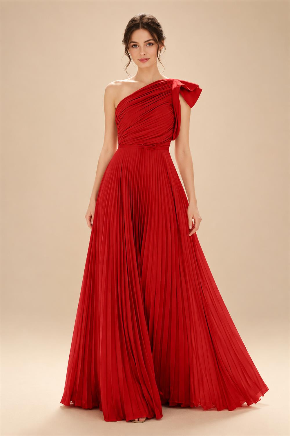 A-Line Pleated Chiffon One Shoulder Floor-Length Mother of the Bride & Groom Dresses (SHI22500625)