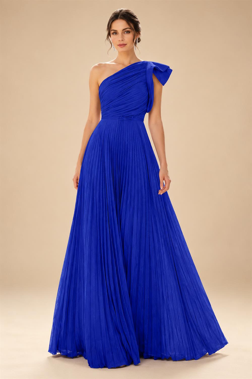 A-Line Pleated Chiffon One Shoulder Floor-Length Mother of the Bride & Groom Dresses (SHI22500625)