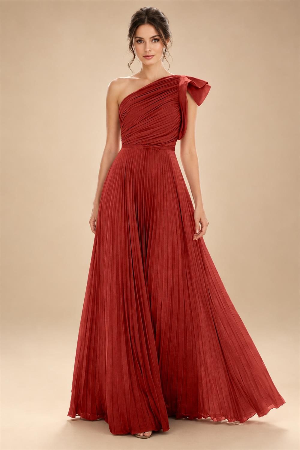 A-Line Pleated Chiffon One Shoulder Floor-Length Mother of the Bride & Groom Dresses (SHI22500625)