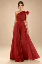 A-Line Pleated Chiffon One Shoulder Floor-Length Mother of the Bride & Groom Dresses (SHI22500625)