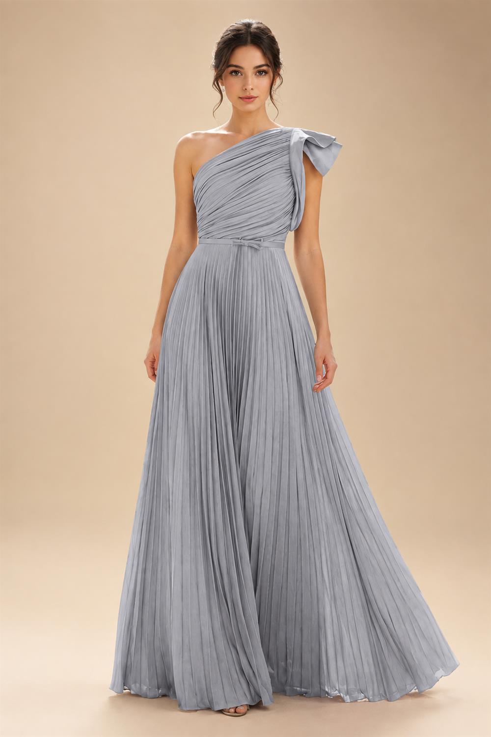 A-Line Pleated Chiffon One Shoulder Floor-Length Mother of the Bride & Groom Dresses (SHI22500625)