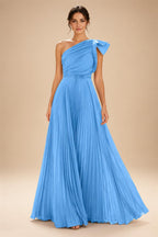 A-Line Pleated Chiffon One Shoulder Floor-Length Mother of the Bride & Groom Dresses (SHI22500625)