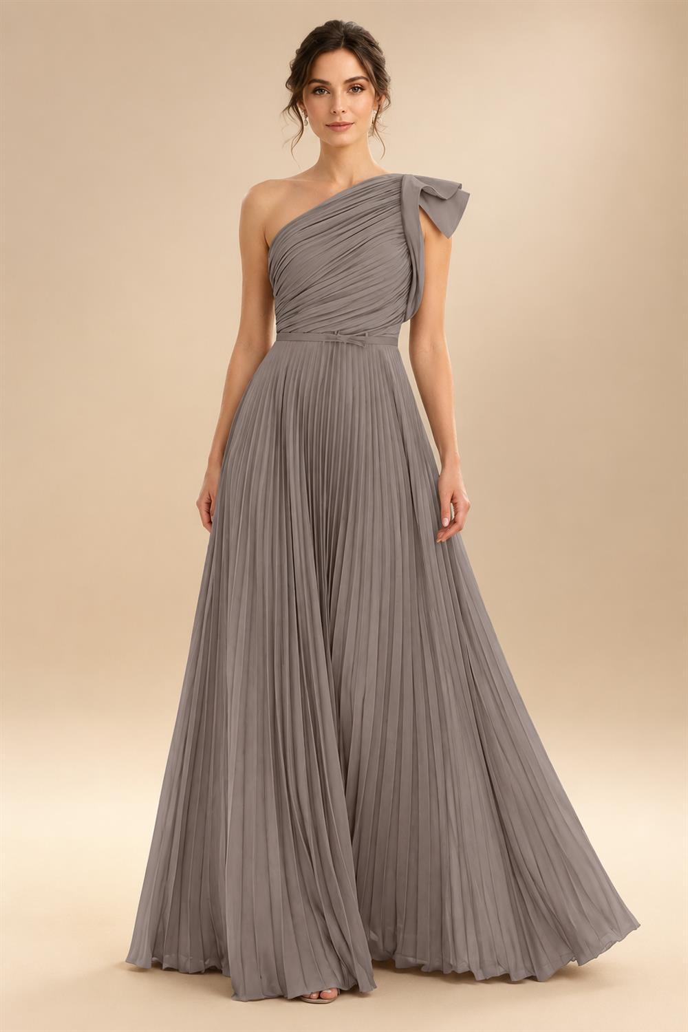 A-Line Pleated Chiffon One Shoulder Floor-Length Mother of the Bride & Groom Dresses (SHI22500625)