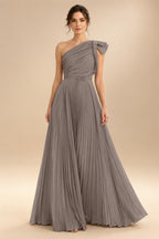 A-Line Pleated Chiffon One Shoulder Floor-Length Mother of the Bride & Groom Dresses (SHI22500625)