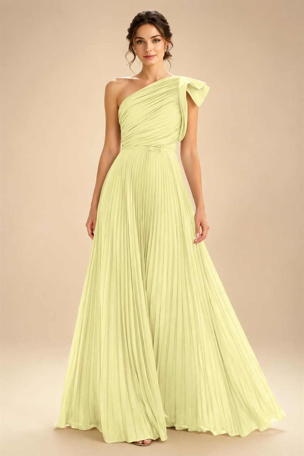 A-Line Pleated Chiffon One Shoulder Floor-Length Mother of the Bride & Groom Dresses (SHI22500625)