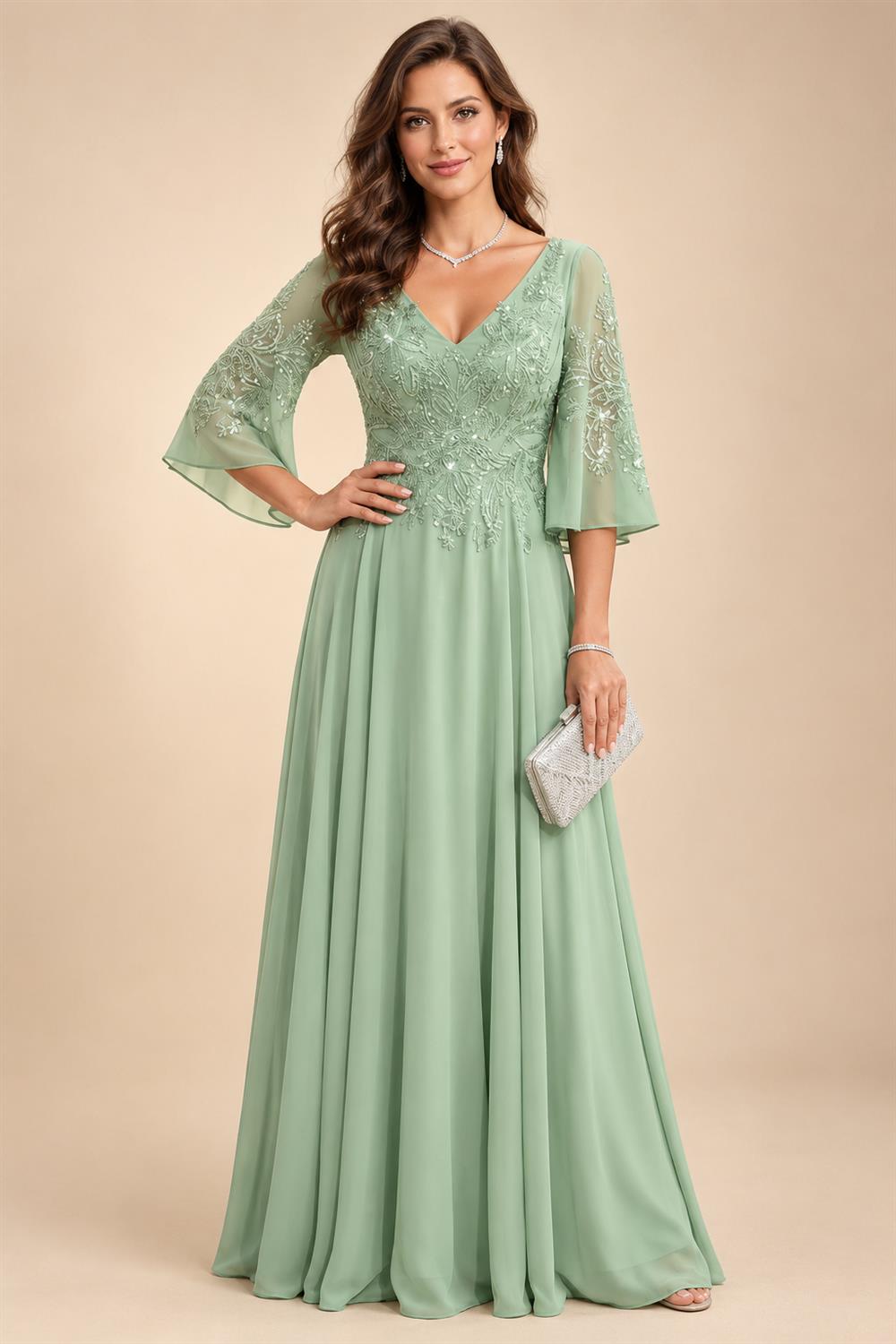 A-Line/Princess Scoop Neck Satin Maxi Mother of the Bride & Groom Dresses with Sweep Train, Ruched Waist & Rhinestones (SHI22501654)