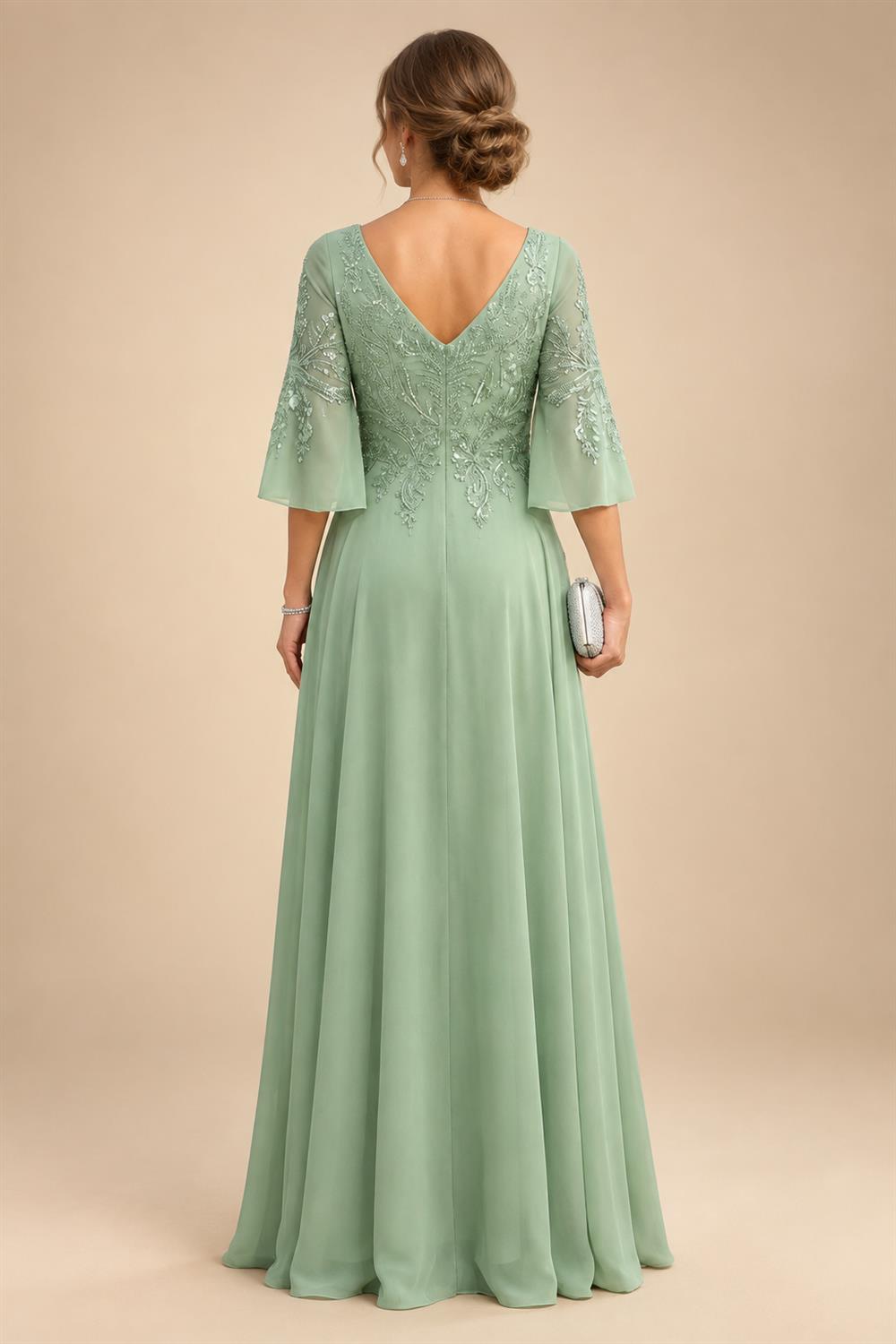 Floral Embroidery A-Line/Princess Scoop Neck Floor-Length Mother of the Bride & Groom Dresses for Women (SHI22501498)