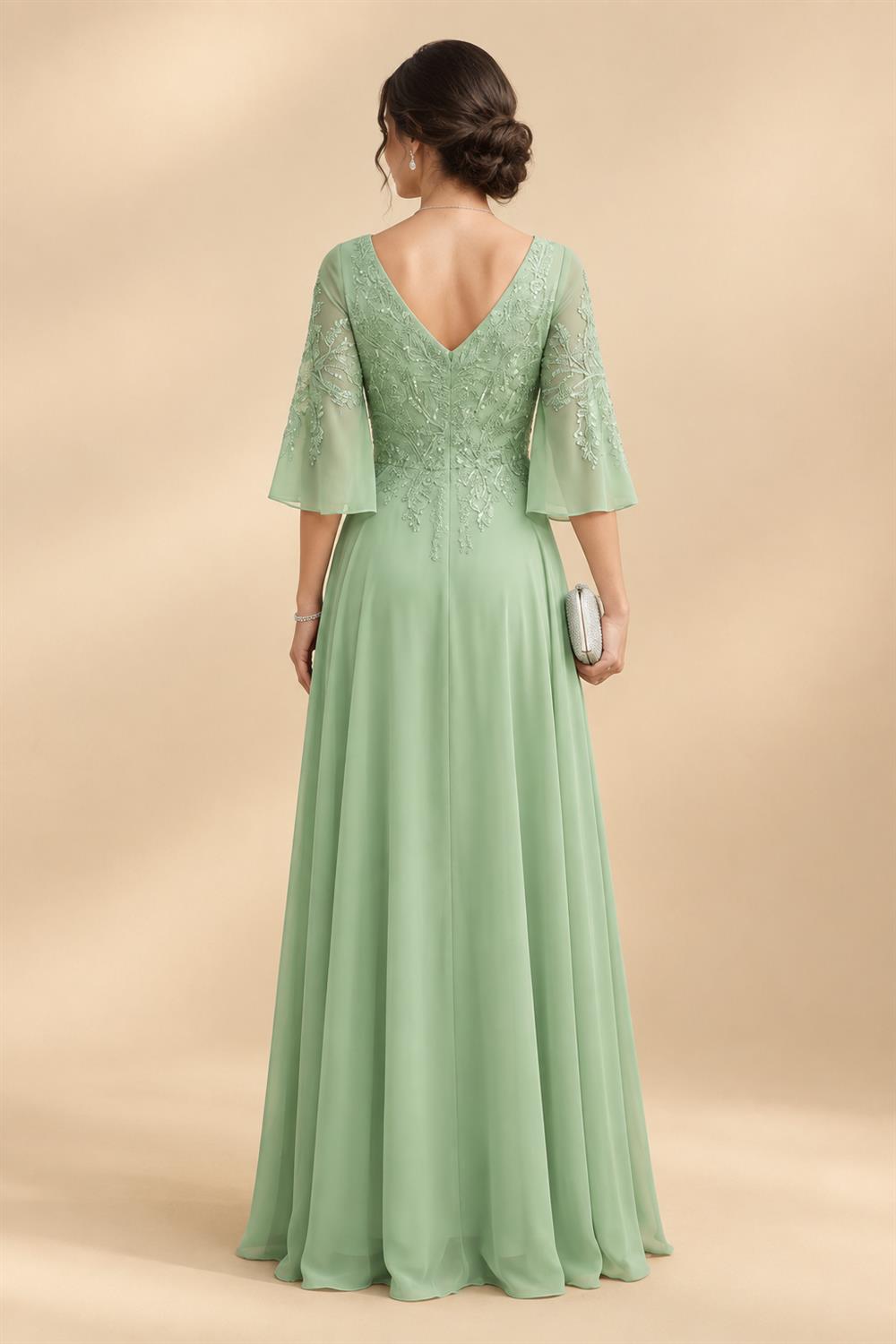 A-Line/Princess Scoop Neck Jacquard Floor-Length Mother of the Bride & Groom Dresses with Ruched Waist (SHI22501615)