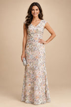 Sheath/Column Floral Lace Mother of the Bride & Groom Dresses with Rhinestones (SHI22500658)