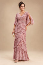 Mermaid/Trumpet One Shoulder Floral Embroidery Maxi Mother of the Bride & Groom Dresses with Side Sash & Ruched Waist (SHI22501626)