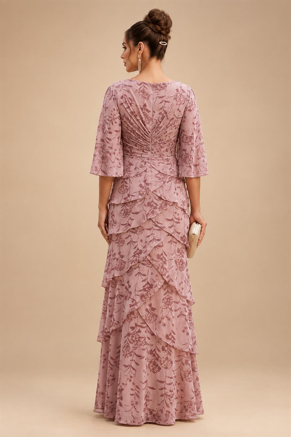 Sheath/Column Scoop Neck Chiffon Floor-Length Mother of the Bride & Groom Dresses with Lace Appliques (SHI22501639)