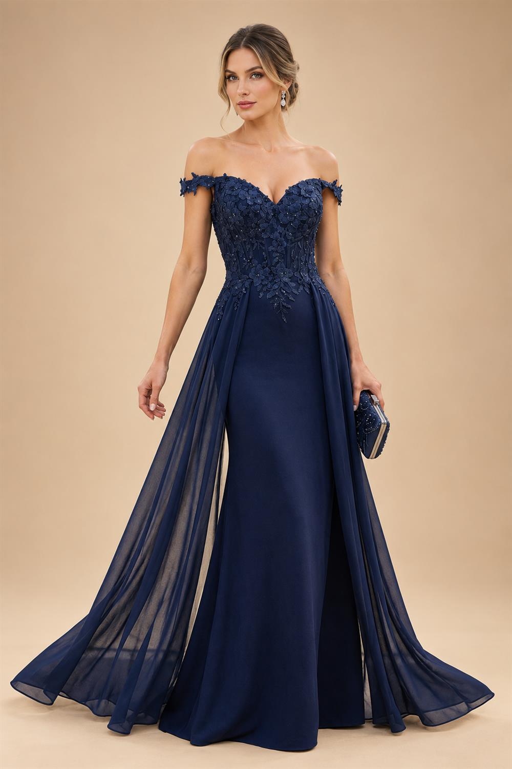 Sheath Satin Tea-Length Mother of the Bride & Groom Dresses with 3/4 Bell Sleeves & Crystal Embellished Belt (SHI22500471)