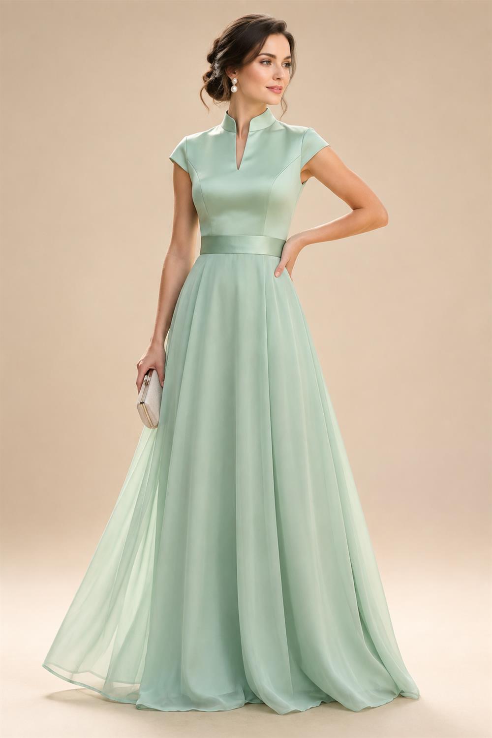 Sheath/Column V-Neck Sequin Maxi Mother of the Bride & Groom Dresses with Ruched Waist & Side Sash (SHI22501697)