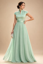 Elegant A-Line Chiffon Floor-Length Mother of the Bride & Groom Dresses with Satin Corset Bodice (SHI22500678)