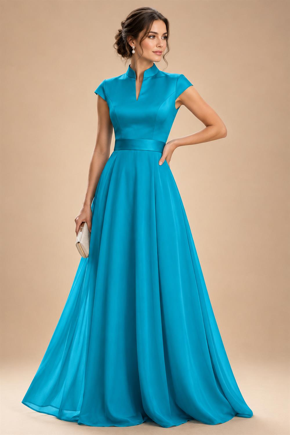 Elegant A-Line Chiffon Floor-Length Mother of the Bride & Groom Dresses with Satin Corset Bodice (SHI22500678)