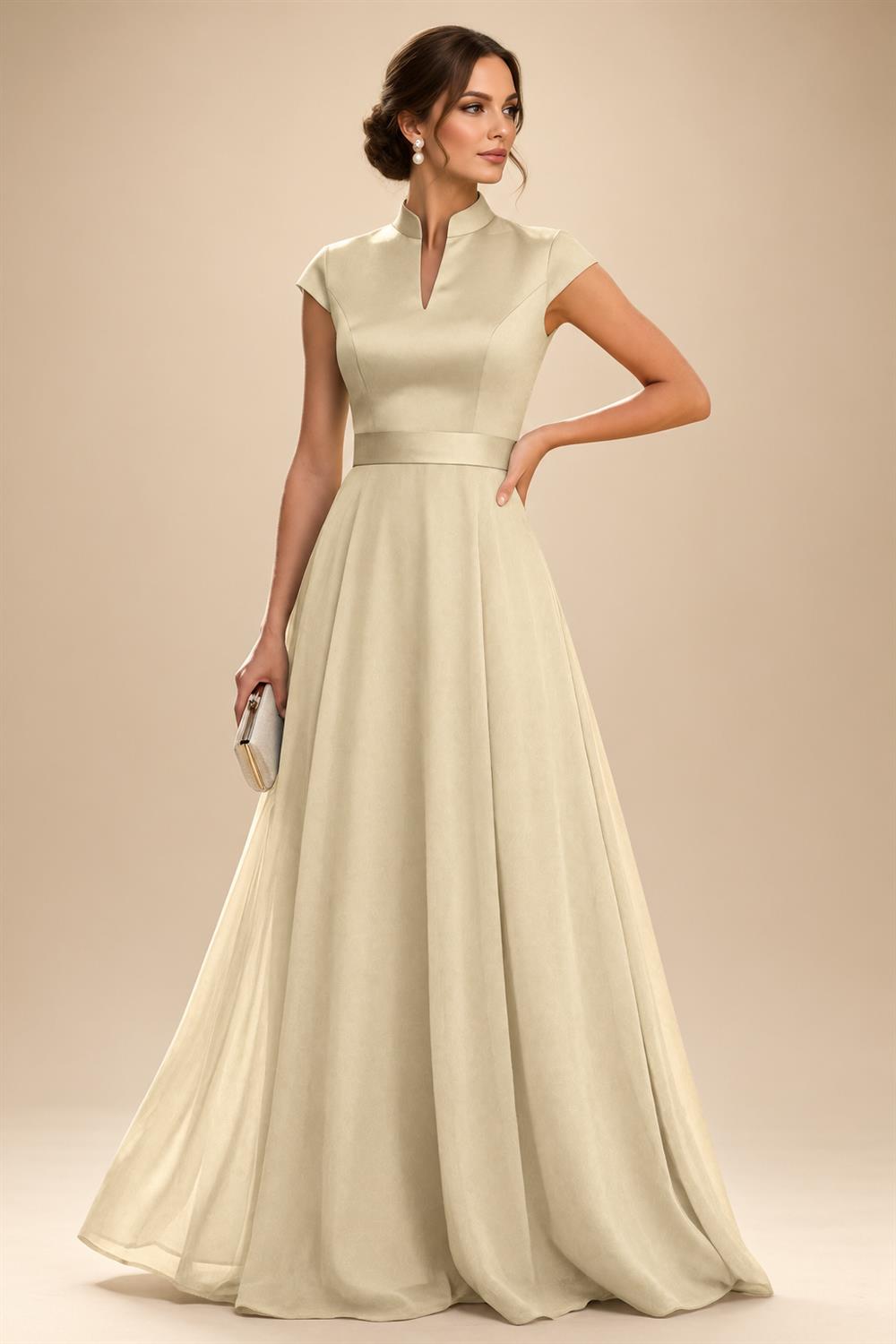 Elegant A-Line Chiffon Floor-Length Mother of the Bride & Groom Dresses with Satin Corset Bodice (SHI22500678)