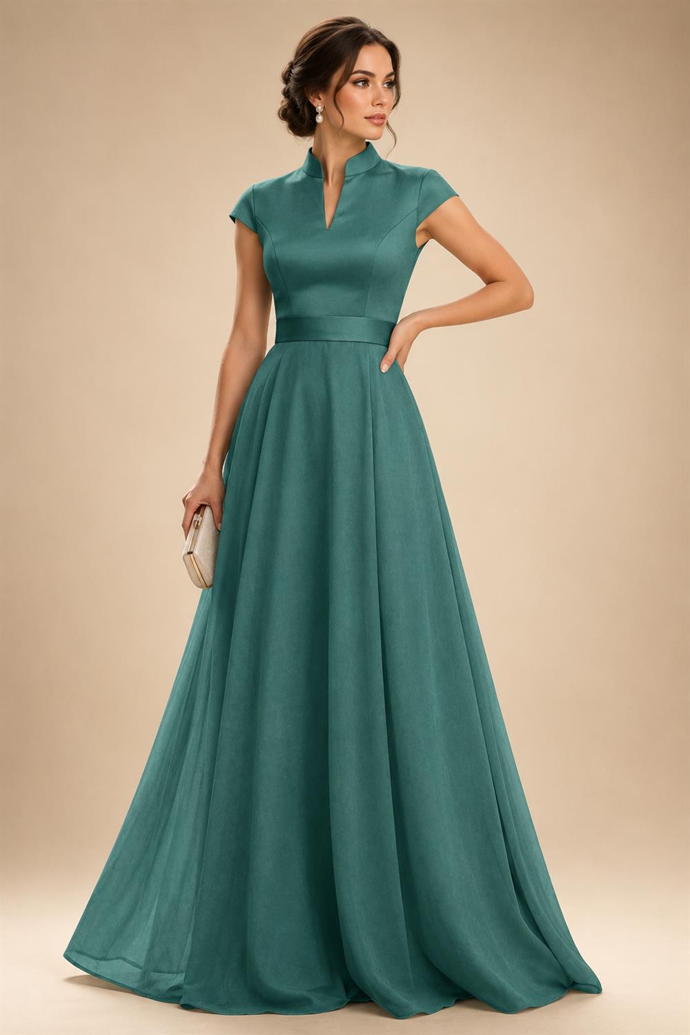 Elegant A-Line Chiffon Floor-Length Mother of the Bride & Groom Dresses with Satin Corset Bodice (SHI22500678)