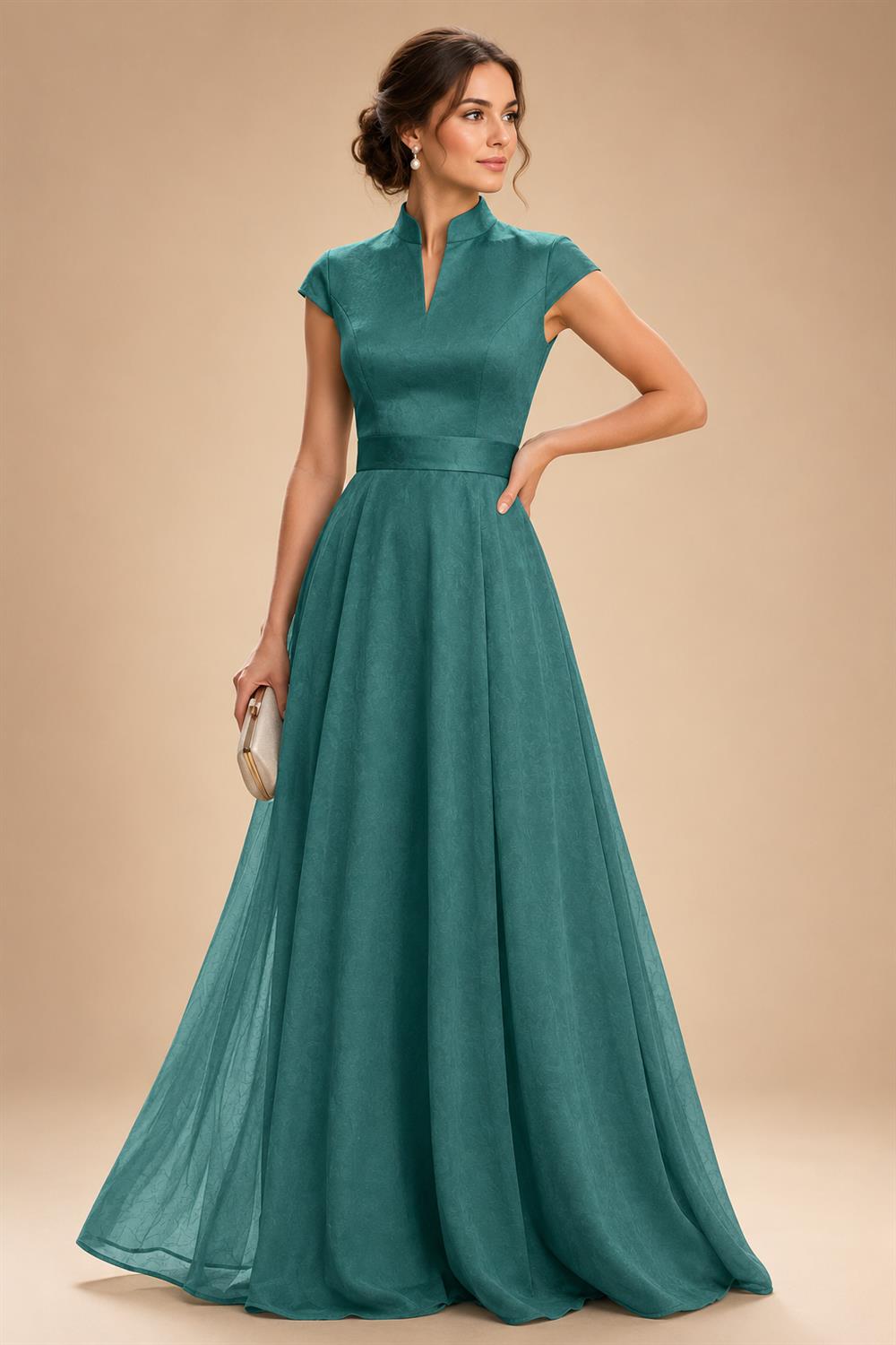 Elegant A-Line Chiffon Floor-Length Mother of the Bride & Groom Dresses with Satin Corset Bodice (SHI22500678)