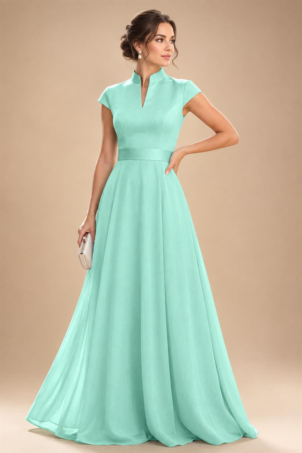 Elegant A-Line Chiffon Floor-Length Mother of the Bride & Groom Dresses with Satin Corset Bodice (SHI22500678)