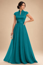 Elegant A-Line Chiffon Floor-Length Mother of the Bride & Groom Dresses with Satin Corset Bodice (SHI22500678)