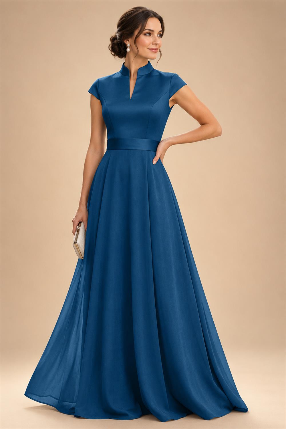 Elegant A-Line Chiffon Floor-Length Mother of the Bride & Groom Dresses with Satin Corset Bodice (SHI22500678)