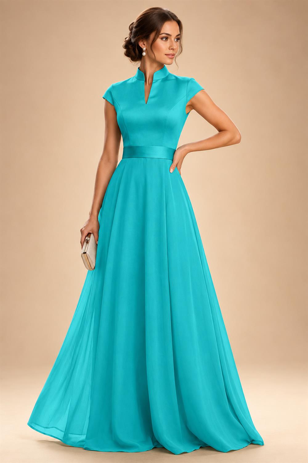 Elegant A-Line Chiffon Floor-Length Mother of the Bride & Groom Dresses with Satin Corset Bodice (SHI22500678)