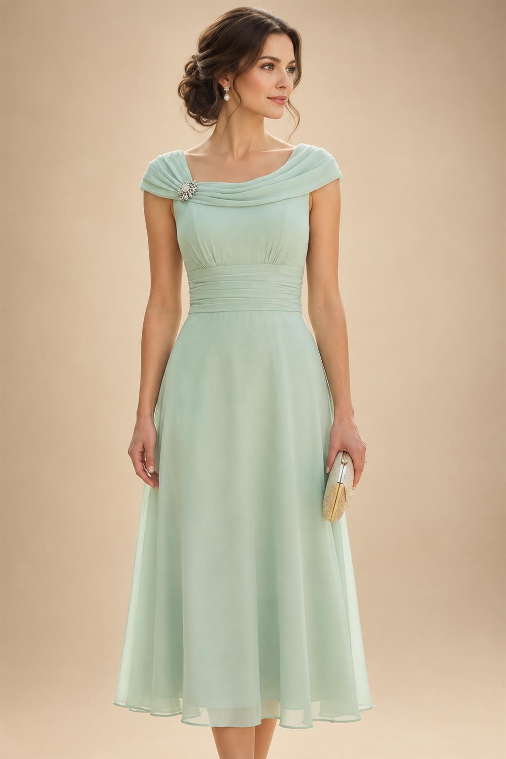 A-Line/Princess V-Neck Floral Print High-Low Mother of the Bride & Groom Dresses with Ruched Bodice (SHI22501569)