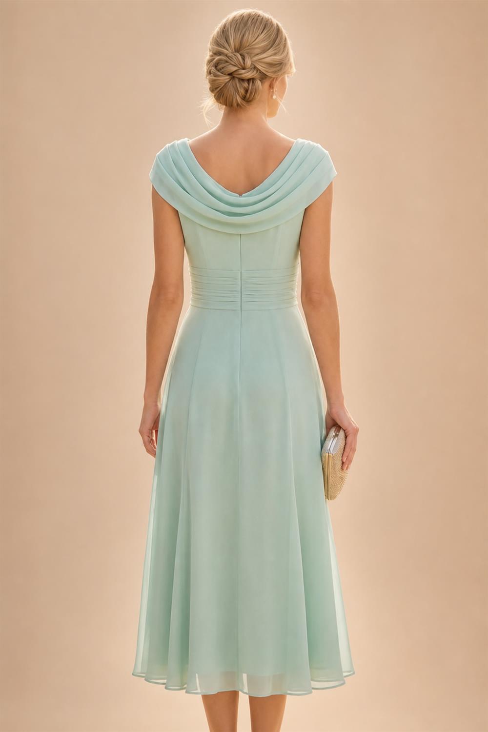 A-Line Satin V-Neck 3/4 Sleeve Mother of the Bride Dresses Floor-Length Ball Gown with Applique (SHI22500294)