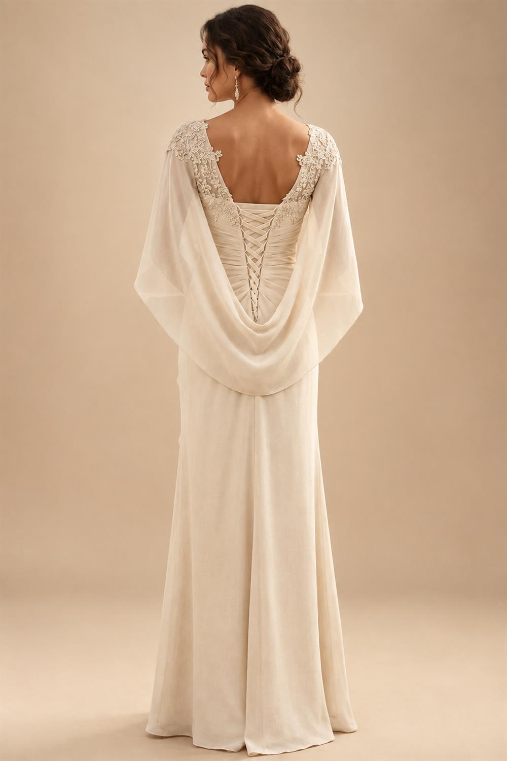 A-Line/Princess Scoop Neck Chiffon Floor-Length Mother of the Bride & Groom Dresses for Women (SHI22501635)
