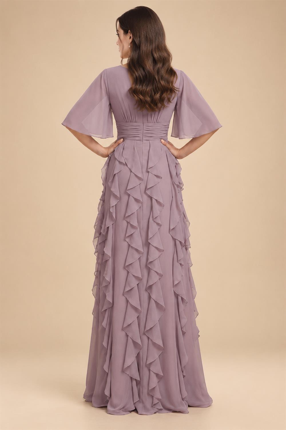 Jumpsuit Scoop Neck Chiffon Floor-Length Mother of the Bride Pantsuits with Rhinestones (SHI22501658)