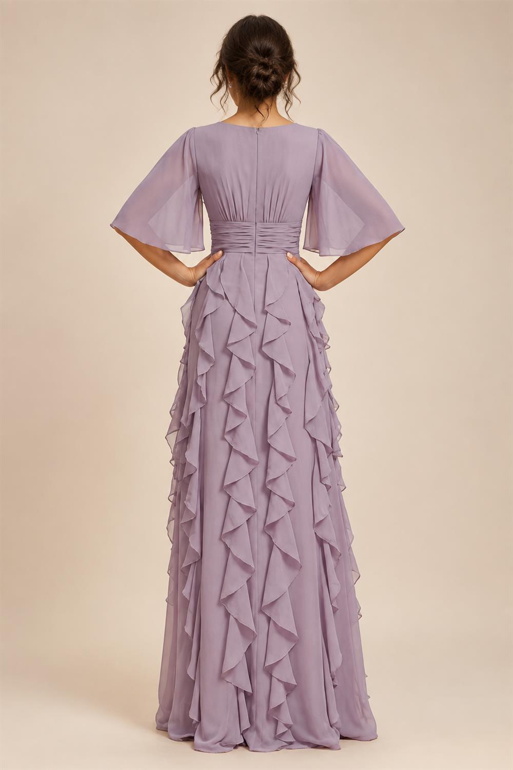 A-Line/Princess Halter Lace Appliques Tea-Length Mother of the Bride & Groom Dresses with 3D Flowers & Ruched Waist (SHI23001321)