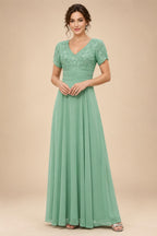 A-Line/Princess Pleated Two-Piece Tea-Length Mother of the Bride Dresses with Cascading Ruffles (SHI22500054)