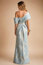 Jacquard A Line V Neck Ruffles Corset Mother of the Bride & Groom Dresses (SHI22500967)