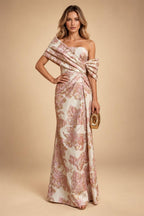 Jacquard A Line V Neck Ruffles Corset Mother of the Bride & Groom Dresses (SHI22500967)