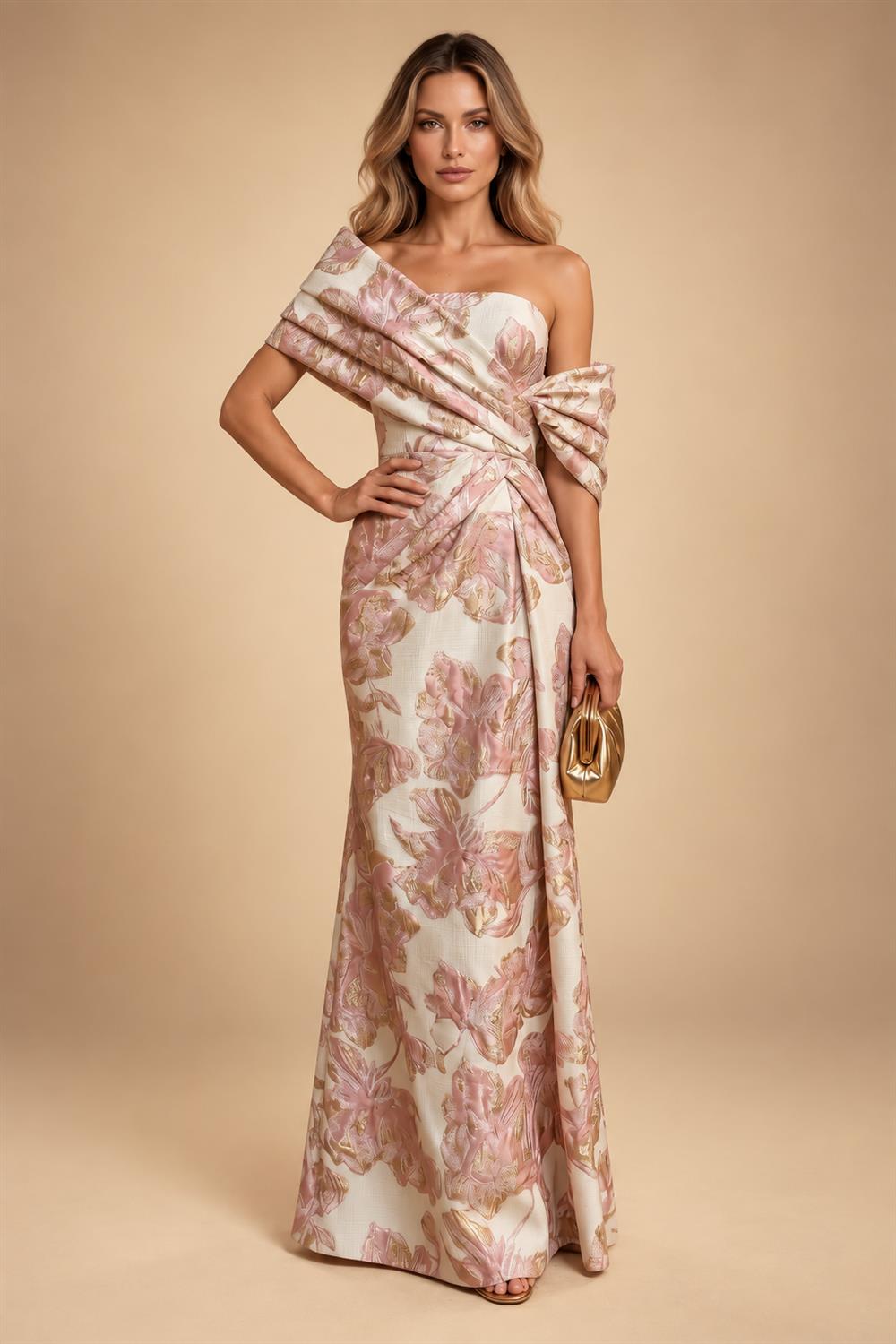 Jacquard A Line V Neck Ruffles Corset Mother of the Bride & Groom Dresses (SHI22500967)