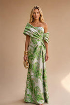 Sheath Satin Jacquard Off Shoulder Floor-Length Mother of the Bride & Groom Dresses (SHI22500823)