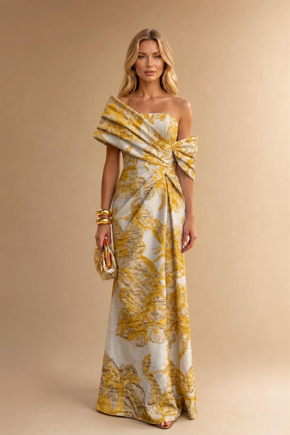 Sheath Satin Jacquard Off Shoulder Floor-Length Mother of the Bride & Groom Dresses (SHI22500823)
