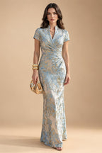 A-Line/Princess Off Shoulder Chiffon Floor-Length Mother of the Bride & Groom Dresses with Ruched Waist & Slit (SHI22501619)