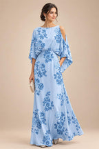 Floral Print A-Line/Princess Scoop Neck Floor-Length Mother of the Bride & Groom Dresses with Pockets (SHI22500916)
