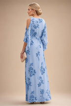 Floral Print A-Line/Princess Scoop Neck Floor-Length Mother of the Bride & Groom Dresses with Pockets (SHI22500916)