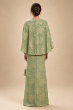 Satin A Line Round Neck Ruched Pleats Mother of the Bride & Groom Dresses (SHI22500952)